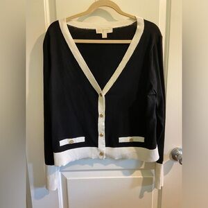 Michael By Michael Kors Navy Button Down Cardigan, Women’s Size XL